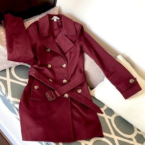 BANANA REPUBLIC merlot wine trench jacket